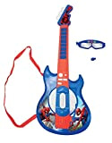 Lexibook Lexibook-K260SP Spider-Man Chitarra Elettronica illuminata, Occhiali con Microfono, Canzoni Demo, MP3 Plug, Blu/Rosso, Multicolore