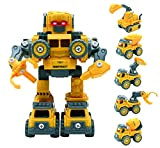 Lexibook Robotruck Kit Robot 5 in 1 da Costruire, Veicoli trasformabili, Costruzioni, Lavoro, Camion, Giocattolo educativo per Bambini, Giallo, Colore, ...
