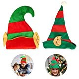 Lifreer 2PCS Cappelli da festa di Natale Cappello da elfo segreto di Natale con orecchie Costume di Natale per adulti ...
