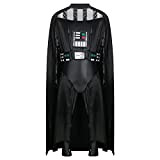 LIKUNGOU Costume da Vader Set Completo Guerriero Nero Mantello Deluxe per Halloween Vestito Cosplay Accessori per Costumi Uomo (M)