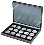 Lindner 2363-15 NERA Coin Case XM with 15 square compartments for coins or capsules with a diameter up to 40 ...