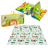 LIONELO Robby Grande reversibile tappetino gioco e educativo 200x180cm per neonati e bambini, Leggero Pieghevole e Impermeabile, con borsa, Certificato ...