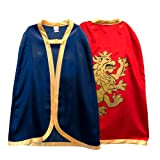 Liontouch 10316LT Mantello da Cavaliere Nobile Medievale in Raso per Bambini, Blu e Rosso | Fa Parte della Linea Costumi ...