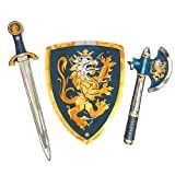 Liontouch 10700LT Set da Gioco Medievale per Bambini Nobile Cavaliere, Blu | Spada Giocattolo, Scudo e Ascia in Schiuma