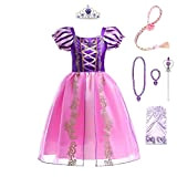 Lito Angels Costume da Principessa Rapunzel con Accessori per Bambina, Vestito da Festa di Compleanno, Taglia 3 Anni