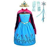 Lito Angels Costume Incoronazione con Mantello e Accessori Principessa Elsa per Bambina, Vestito da Regina delle Nevi Regno di Ghiaccio, ...