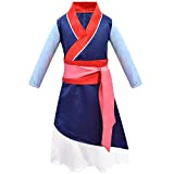 Lito Angels Costume Vestito da Principessa Hua Mulan per Bambina Hanfu Vestire l'eroina Cinese Taglia 5-6 Anni Blu 276
