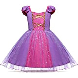Lito Angels Costume Vestito di Paillettes Principessa Rapunzel per Bambina, Taglia 4 anni, Viola