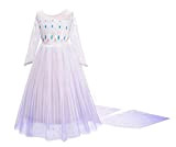 Lito Angels Vestito Bianco da Principessa Elsa con Strascico Staccabile, Costume Regno di Ghiaccio 2 per Bambina, Taglia 4-5 Anni ...