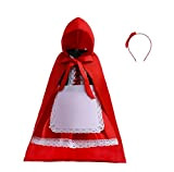 Lito Angels Vestito Costume da Cappuccetto Rosso con Mantello con Cappuccio e Grembiule per Bambina Taglia 4-5 anni
