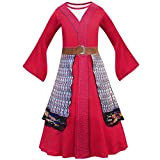 Lito Angels Vestito Costume da Hua Mulan per Bambina, Taglia 9-10 Anni Rosso 277