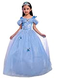 Lito Angels Vestito Costume da Principessa Cenerentola per Bambina, Abito da Balla Festa di Fantasia, Taglia 3 Anni, Blu