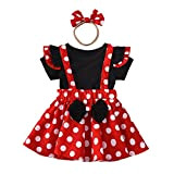 Lito Angels Vestito Costume Minnie Mouse con Fascia per Bambina, Taglia 3-4 anni, Pois Rossi