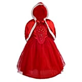 Lito Angels Vestito da Cappuccetto Rosso per Bambina, Costume Halloween Mantello con Cappuccio, Taglia 7-8 anni