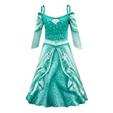 Lito Angels Vestito Sirenetta Costume da Sirena Principessa Ariel per Bambina Taglia 5-6 anni, Verde