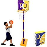 littneo Canestro da Basket per Bambini, Set da Basket Portatile Regolabile da 93-161 CM, Giocattoli da Esterno e da Interno ...