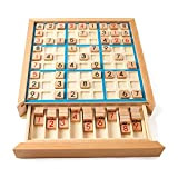 Lixada Set di Giochi di Sudoku di Legno con Cassetto Portatile Riutilizzabile Gioco da Tavolo Durevole per Adulti Bambini