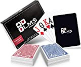 LM$ Carte da poker in plastica con Cut Card inclusa - [2x] mazzi da 54 carte - Confezione doppia blu ...