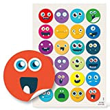 Logbuch-Verlag 24 adesivi rotondi colorati con faccine divertenti smiley 4 cm per feste compleanni etichette autoadesive fai da te bomboniere ...