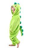 LOLANTA Costume da Dinosauro per Bambini, Tutina in Pile Felpa con Cappuccio,2-3 Anni