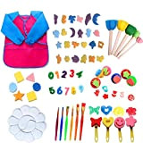LOOHAOC Kit di Pittura per Bambini,63 Pezzi Early Learning Kids Set di Pittura tra Cui Spugnetta, Pennello per Fiori, Set ...