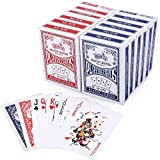 LotFancy 12 Mazzi Carte Poker Professionali Colori Blu e Rosse per Ramino, Carta Francese, Scala 40, Texas Holdem Poker, Euchre, ...