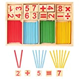 LOVEXIU Giochi Montessori,Giocattoli Matematico Montessori,Montessori Bastoncini in Legno,Giochi Educativi Matematica Montessori con Numeri e Bastoncini