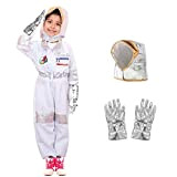 LOYO Costume da astronauta con tuta pilota, casco Space Man e guanti per bambini