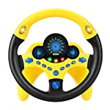 LQKYWNA Volante Giocattolo, Bambini Simulatore di Guida Auto Giocattolo dei Bambini Copilot Volante Puzzle Regalo Educativo Precoce (Giallo)