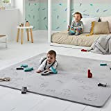 LuBabymats - Tappeto a puzzle per bambini, in gomma EVA. Pavimento extra imbottito per bambini in Grigio