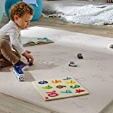 LuBabymats - Tappeto puzzle per bambini in schiuma EVA, imbottitura extra, colore beige