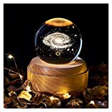 Luce notturna della palla di cristallo USB Carica for bambini Lampade da luna Scatola di musica Lampada 3D Universo Galaxy ...