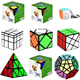 lunaoo Magic Cube 9 Pack 2x2 3x3 4x4 Pyraminx Megaminx Mirror Cube Skewb Fisher Mini Cubo, Speed Cube Rompicapo Cubo ...
