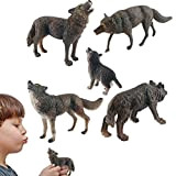 Lupo artico 5 pezzi realistico lupo artico figure animali animali selvatici modellino decorazione torta lupo giocattolo modello animale set regalo ...