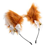Lurrose - Fascia per capelli con orecchie di volpe, con campanelle, in pelliccia sintetica, per cosplay, idea regalo per bambini ...