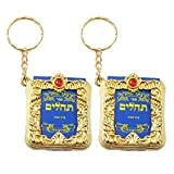 Luxylei Mini Ebraismo Religioso Mini Giudaismo Ebraico Keychain Biblico in Miniatura Bibbia del Libro a Sospensione per Fede Religiosa Dono