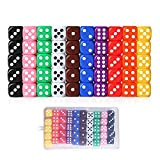 Lvcky 50Pcs 6 Sided Bright color Dices Dotted Low price Dice Game Set With Velvet Bag Bar KTV Party Math ...