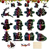 LYJOW 154 Pezzi Scratch Art Arcobaleno Decorazioni Natale Bambini Fai da Te Lavoretti Creativi Corda Kit Disegno Regalini per Natale ...