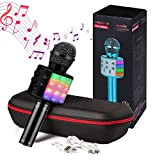 MAGIC SELECT Microfono per karaoke ed altoparlante Bluetooth, pulsante SELFIE, registratore con scheda SD, effetti vocali ed eco, per bambini ...