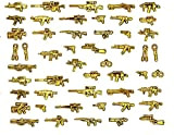 Magma Brick : Forze Speciale mitragliatrice d'oro, Fucile mitragliatore d'oro, Pistola d'oro 24 Pezzi per Personalizzare Le Minifigure di Maggiore ...