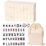 Mahjong, Mini Mahjong Set di giochi in versione cinese tradizionale, 144 set di tessere Mahjong Gioco da tavolo da viaggio, ...