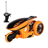 MAISTO TECH RC Cyklone 360° Moto radiocommandée - Roue inclinable couleur orange - Piles non incluses