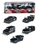 Majorette - Black Edition Giftpack, 212053174, + 3 Anni, 5 Veicoli Inclusi: Audi R8, Brabus B63, Nissan Gt3 Nismo Gtr, ...