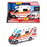 Majorette - Grand Series Ambulanza giocattolo Mercedes-Benz, realizzata in metallo e plastica, 12,5 cm, luce e suono (213712001038)