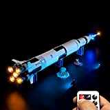 MAJOZ0 Set di Luci Telecomando per LEGO Ideas NASA Apollo Saturn-V, Kit di Illuminazione a LED Compatibile con LEGO 21309 ...