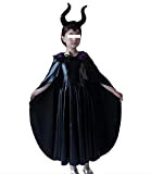 Malefica Vestito Carnevale Bambina Dress up Fata Maleficent Girl Costume MALEF01 (XL)
