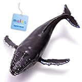Maloa® Megattera Giocattolo Dipinto a Mano + eBook, Grande Modellino Balena 30 cm , Balena Realistico, Oceania Animali per Bambini, ...