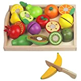 Mango Town Frutta e Verdura Giocattolo Frutta da Tagliare Giocattoli Cucina Cibo Giocattolo Legno Taglio Frutta Verdura per Bambini 3 ...
