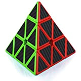 Maomaoyu Piramide Cubo 3x3, Pyramix Speed Cube 3x3 Fibra di Carbonio, Puzzle Rompicapo per Adulti e Bambini（Nero）