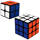 Maomaoyu Speed Cube Set 2x2 3x3 Puzzle Cubo Magico 2 Pack Originale PVC Sticker velocità Nero
